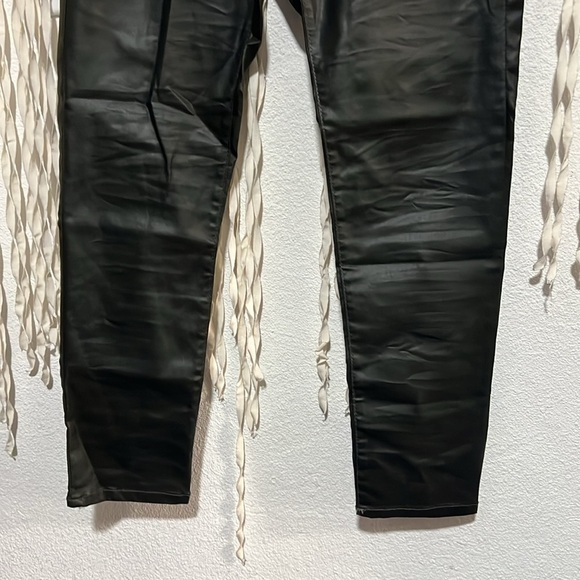 Flog Deep Green Faux Leather Pull On Pants - Picture 3 of 8